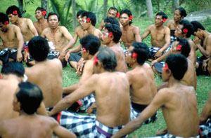 Villagers performing Kecak Monkey Dance